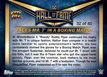 2018 Topps WWE Then Now Forever - WWE Hall of Fame Tribute Rowdy Roddy Piper #32 Faces Mr. T in a Boxing Match Back