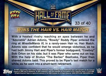 2018 Topps WWE Then Now Forever - WWE Hall of Fame Tribute Rowdy Roddy Piper #33 Wins the Hair vs. Hair Match Back