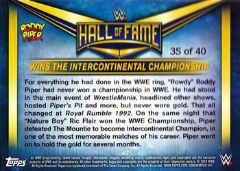 2018 Topps WWE Then Now Forever - WWE Hall of Fame Tribute Rowdy Roddy Piper #35 Wins the Intercontinental Championship Back