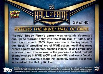 2018 Topps WWE Then Now Forever - WWE Hall of Fame Tribute Rowdy Roddy Piper #39 Enters the WWE Hall of Fame Back