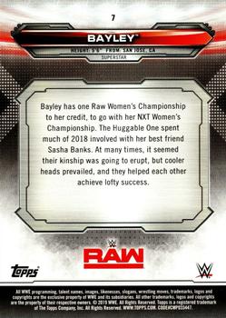 2019 Topps WWE RAW #7 Bayley Back