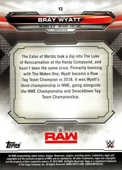 2019 Topps WWE RAW #13 Bray Wyatt Back