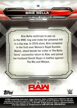 2019 Topps WWE RAW #14 Brie Bella Back