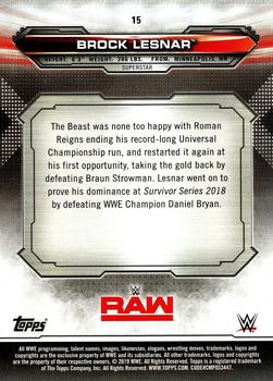 2019 Topps WWE RAW #15 Brock Lesnar Back