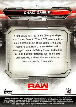 2019 Topps WWE RAW #16 Chad Gable Back