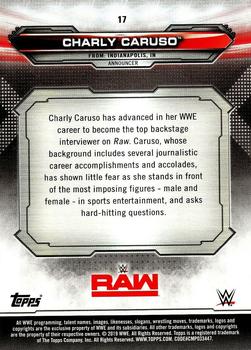 2019 Topps WWE RAW #17 Charly Caruso Back