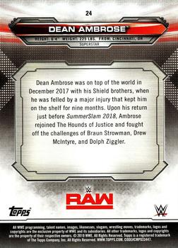 2019 Topps WWE RAW #24 Dean Ambrose Back