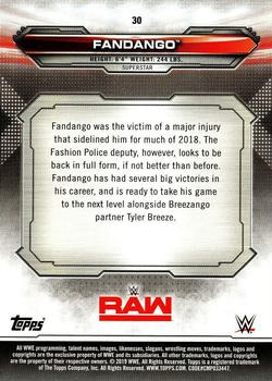 2019 Topps WWE RAW #30 Fandango Back