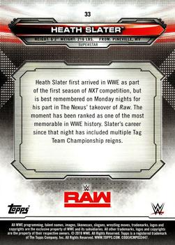 2019 Topps WWE RAW #33 Heath Slater Back