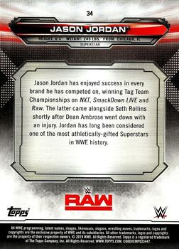 2019 Topps WWE RAW #34 Jason Jordan Back