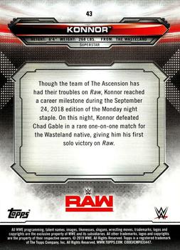 2019 Topps WWE RAW #43 Konnor Back