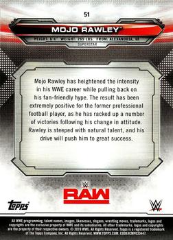 2019 Topps WWE RAW #51 Mojo Rawley Back