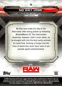 2019 Topps WWE RAW #55 No Way Jose Back