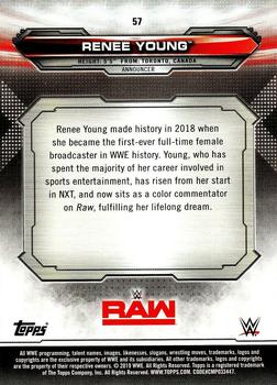 2019 Topps WWE RAW #57 Renee Young Back