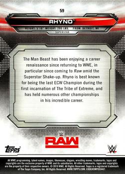 2019 Topps WWE RAW #59 Rhyno Back