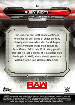 2019 Topps WWE RAW #62 Ruby Riott Back