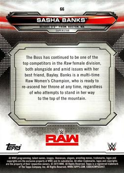 2019 Topps WWE RAW #66 Sasha Banks Back