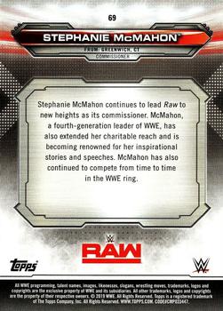 2019 Topps WWE RAW #69 Stephanie McMahon Back