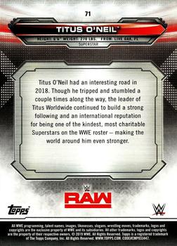 2019 Topps WWE RAW #71 Titus O'Neil Back