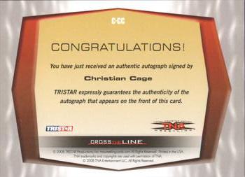 2008 TriStar TNA Cross the Line - Inscription Autographs #C-CC Christian Cage Back