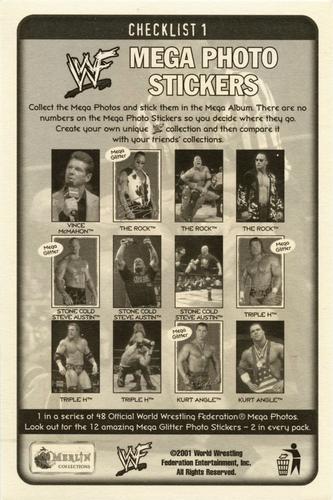 2001 Merlin WWF Mega Photo Stickers #NNO Chris Benoit Back