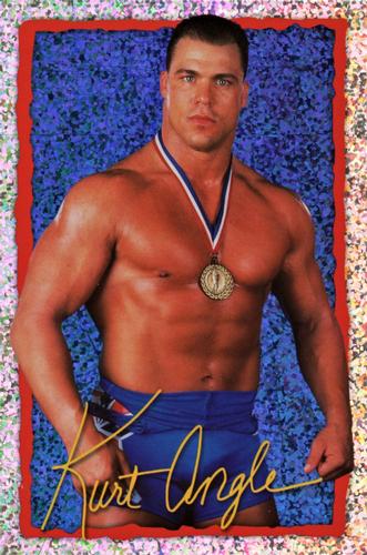 2001 Merlin WWF Mega Photo Stickers #NNO Kurt Angle Front