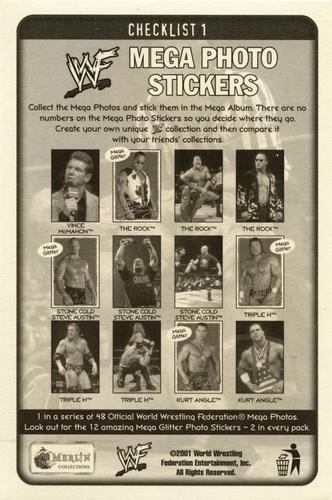 2001 Merlin WWF Mega Photo Stickers #NNO Stone Cold Steve Austin Back