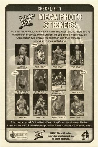 2001 Merlin WWF Mega Photo Stickers #NNO Vince McMahon Back
