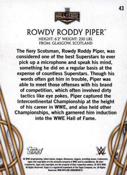 2018 Topps Legends of WWE - Bronze #43 Rowdy Roddy Piper Back