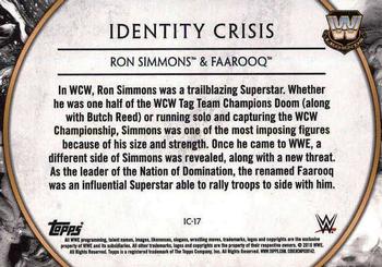 2018 Topps Legends of WWE - Bronze #IC-17 Faarooq / Ron Simmons Back
