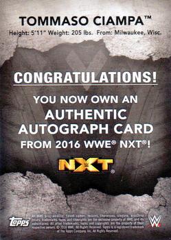 2016 Topps WWE NXT - Autographs #NNO Tommaso Ciampa Back