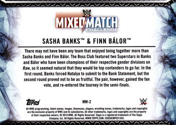 2018 Topps WWE Women's Division - Mixed Match Challenge Silver #MM-2 Sasha Banks / Finn Bálor Back