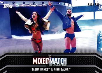 2018 Topps WWE Women's Division - Mixed Match Challenge Silver #MM-2 Sasha Banks / Finn Bálor Front