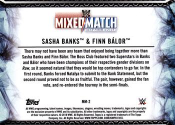 2018 Topps WWE Women's Division - Mixed Match Challenge Blue #MM-2 Sasha Banks / Finn Bálor Back