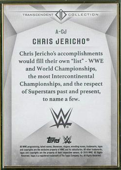 2019 Topps Transcendent Collection WWE #A-CJ Chris Jericho Back