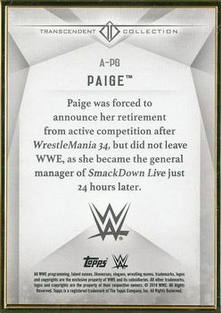 2019 Topps Transcendent Collection WWE #A-PG Paige Back