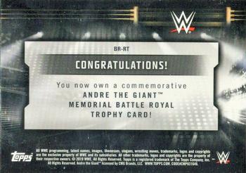 2019 Topps WWE Road to Wrestlemania - Commemorative Andre the Giant Battle Royal Trophy Blue #BR-RT R-Truth Back