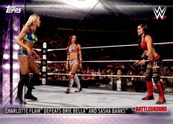 2019 Topps WWE Road to Wrestlemania - Women's Revolution (Part 1) #DR-3 Charlotte Flair Defeats Brie Bella and Sasha Banks Front