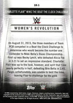 2019 Topps WWE Road to Wrestlemania - Women's Revolution (Part 1) #DR-5 Charlotte Flair Wins the Beat the Clock Challenge Back