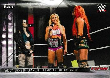 2019 Topps WWE Road to Wrestlemania - Women's Revolution (Part 1) #DR-8 Paige Turns on Charlotte Flair and Becky Lynch Front