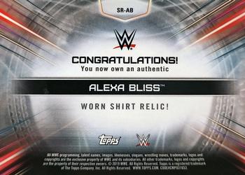 2019 Topps WWE Road to Wrestlemania - Shirt Relics Gold #SR-AB Alexa Bliss Back