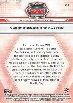 2019 Topps WWE Road to Wrestlemania - Update #U-4 Samoa Joe / Roman Reigns Back