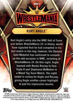 2019 Topps WWE Road to Wrestlemania - Wrestlemania 35 Roster #WM-7 Kurt Angle Back