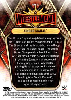 2019 Topps WWE Road to Wrestlemania - Wrestlemania 35 Roster #WM-22 Jinder Mahal Back