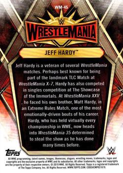 2019 Topps WWE Road to Wrestlemania - Wrestlemania 35 Roster #WM-45 Jeff Hardy Back