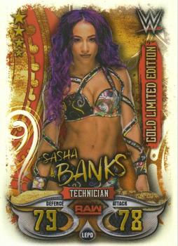 2018 Topps Slam Attax WWE Live - Gold Limited Edition #LEPD Sasha Banks Front
