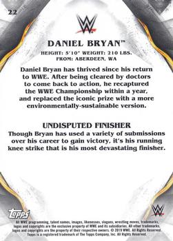 2019 Topps WWE Undisputed #22 Daniel Bryan Back