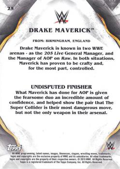 2019 Topps WWE Undisputed #25 Drake Maverick Back