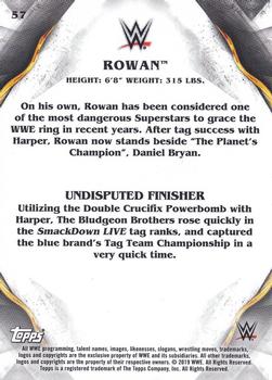 2019 Topps WWE Undisputed #57 Rowan Back