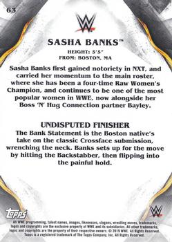 2019 Topps WWE Undisputed #63 Sasha Banks Back